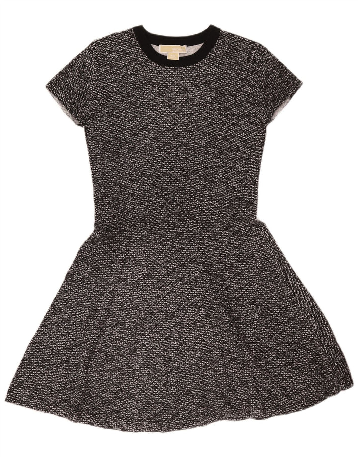 Rochie A-Line pentru femei Michael Kors UK 12 Bumbac cu pete negru mediu