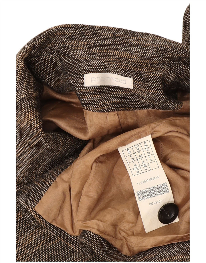 Pardesiu pentru femei Promod UK 12, bumbac cu pete maro mediu