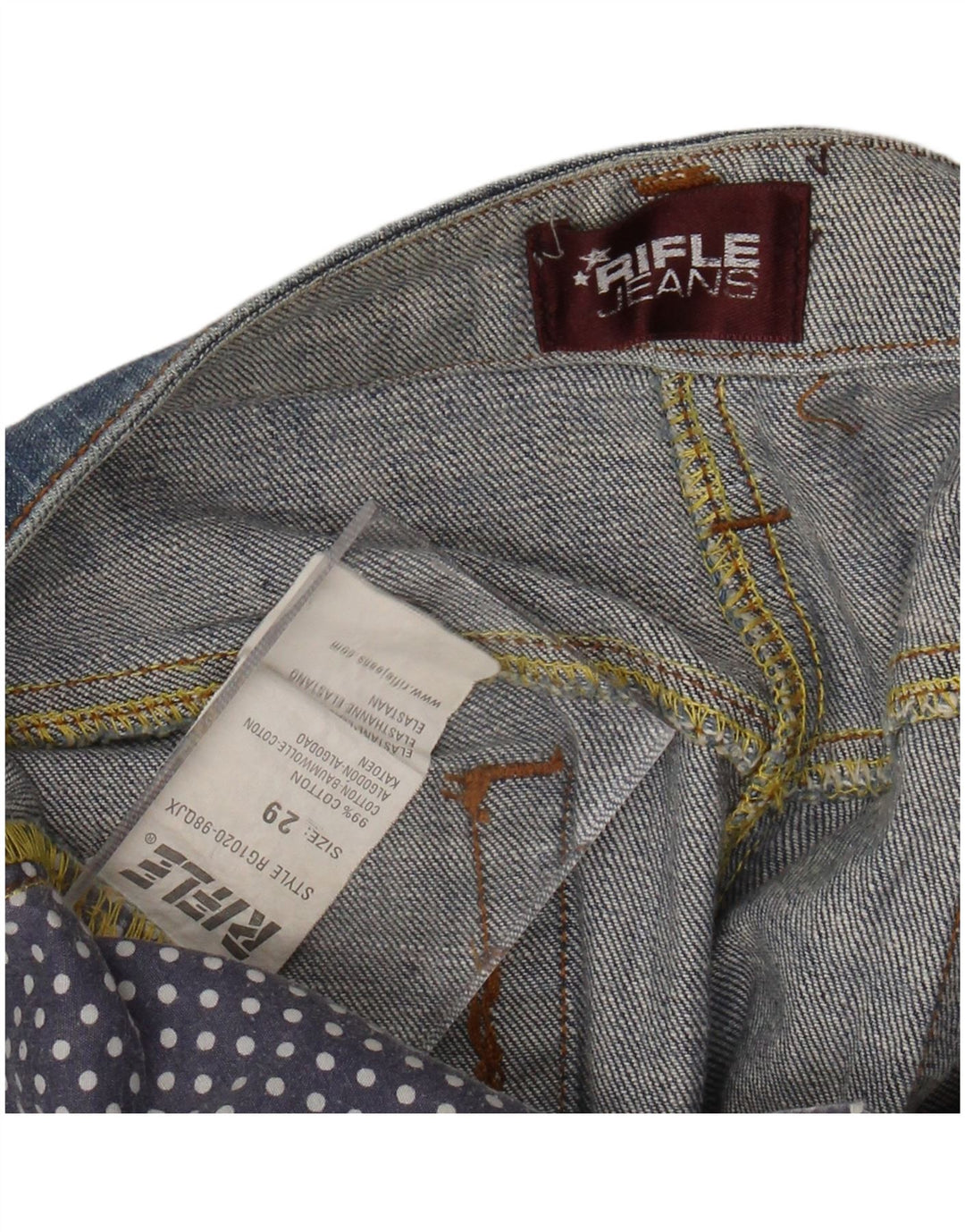 Fusta mini denim pentru femei RIFLE W29 bumbac albastru mediu