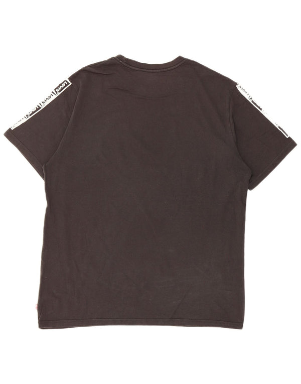 Tricou grafic Levi's Larston Relaxed Fit Top, bumbac mediu negru