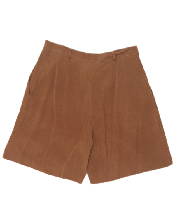 Pantaloni scurți casual vintage cu talie înaltă pentru femei IT 44 Medium W27 Mătase maro