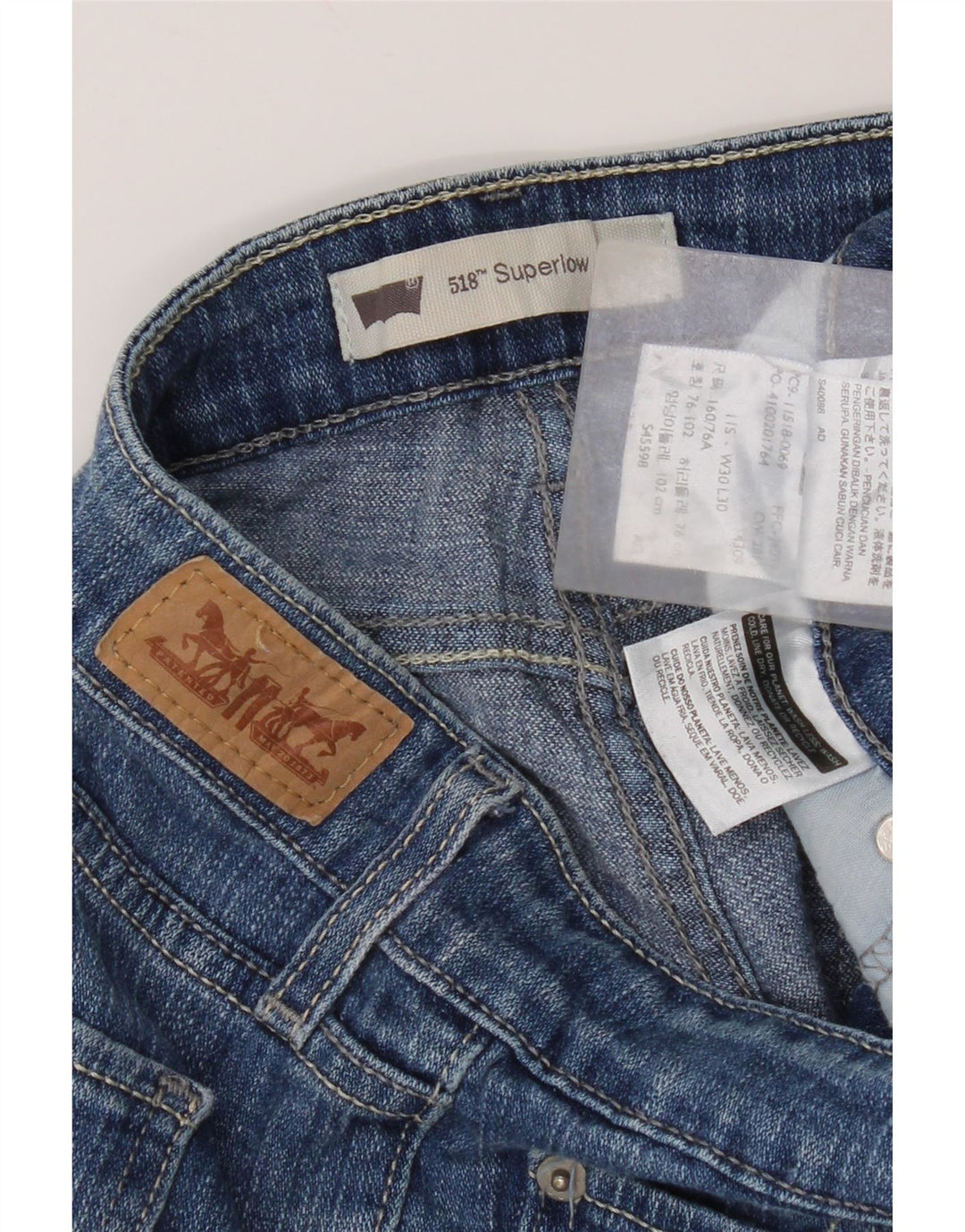 Blugi Levi's 518 Super Low Bootcut W30 L30 Bumbac albastru