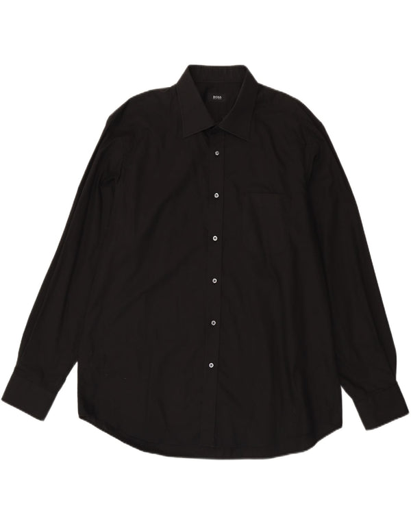 Cămașă pentru bărbați Hugo Boss Mărimea 45 17 3/4 XL Bumbac negru