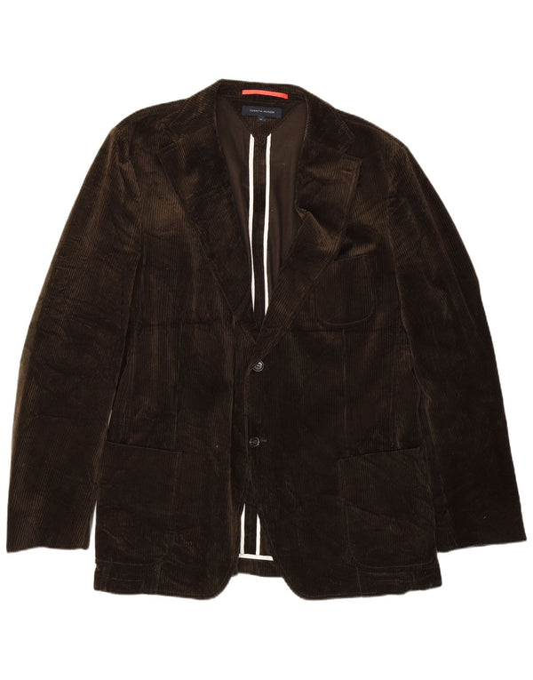 Sacou Tommy Hilfiger pentru bărbați, 2 nasturi, din velur, IT 56 3XL, bumbac kaki