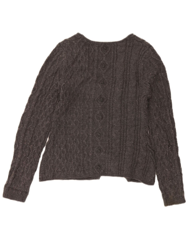 Pulover cardigan pentru femei Zara UK 14 mare, gri acrilic