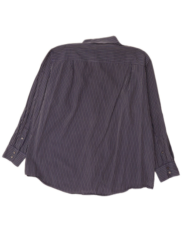 Cămașă pentru bărbați Calvin Klein Jeans Mărimea 18 2XL Bumbac cu dungi albastru bleumarin