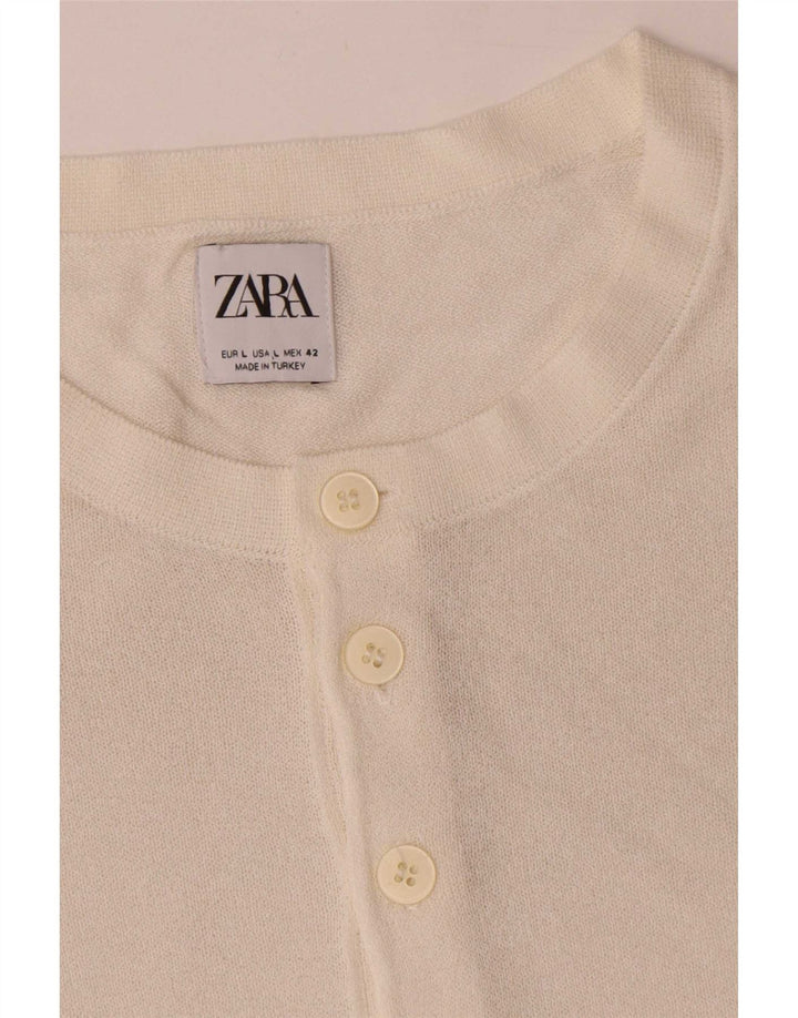 Tricou pentru bărbați Zara Top mare, alb, viscoză