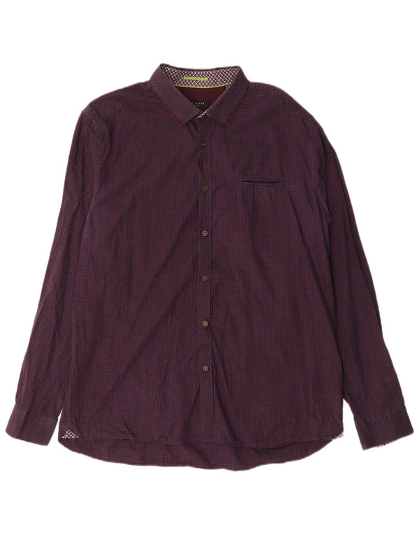 Cămașă pentru bărbați Ted Baker Mărimea 6 2XL Bumbac Vichy violet