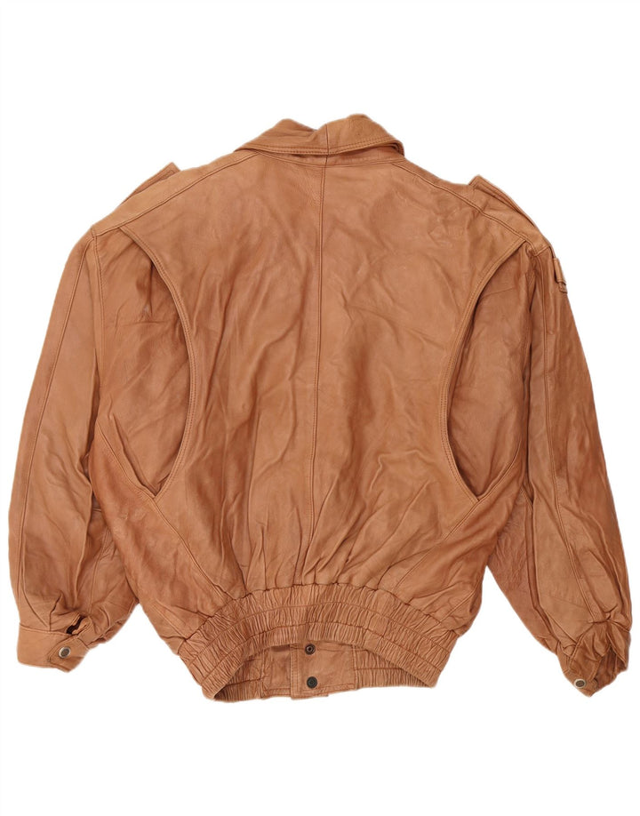 Jachetă militară din piele pentru bărbați VINTAGE UK 44 2XL piele maro