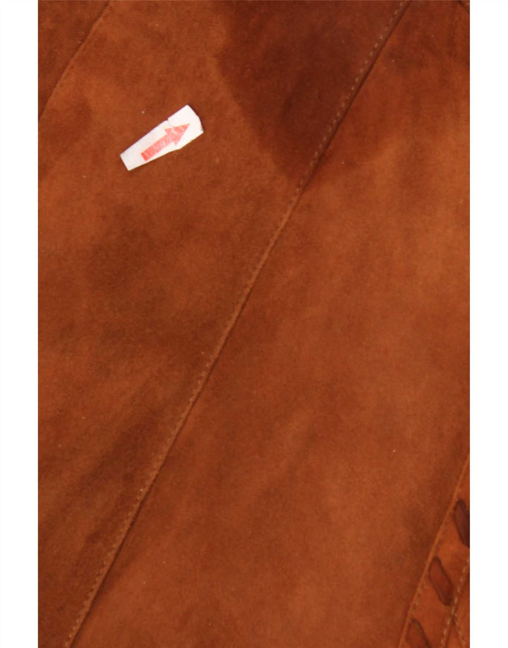 Palton din shearling vintage pentru femei, cu ajustare largi, IT 44 maro mediu