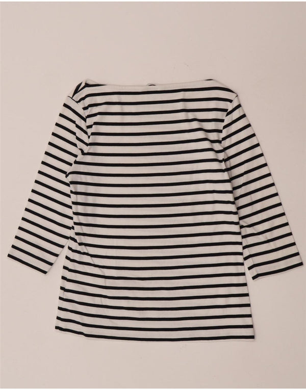 Top pentru femei Tommy Hilfiger cu mâneci 3/4 UK 14 mare, bumbac cu dungi albe