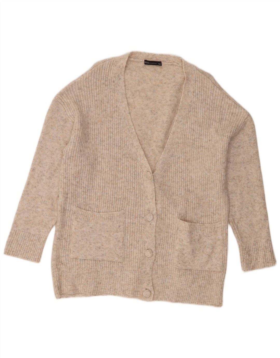 Pulover cardigan supradimensionat pentru femei Marks & Spencer UK 16 mare bej