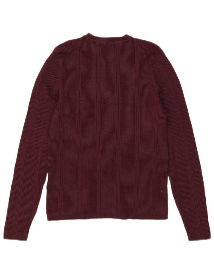 Pulover pentru femei Marks & Spencer cu decolteu triplu UK 12 Burgundy mediu
