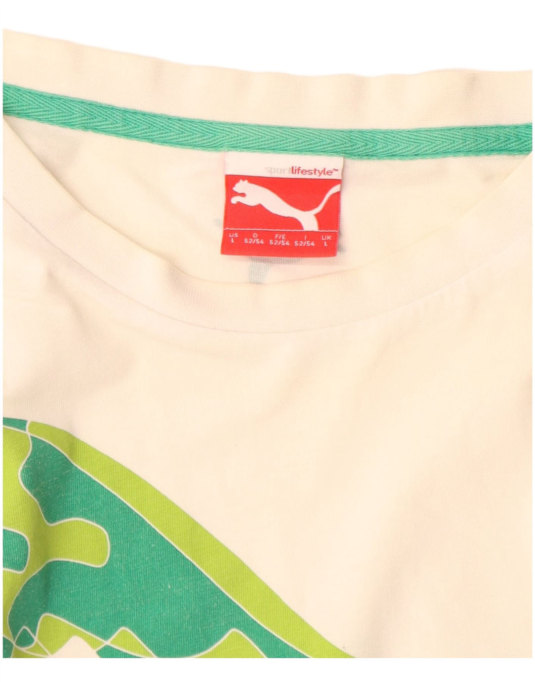Tricou grafic Puma pentru bărbați Top mare din bumbac alb