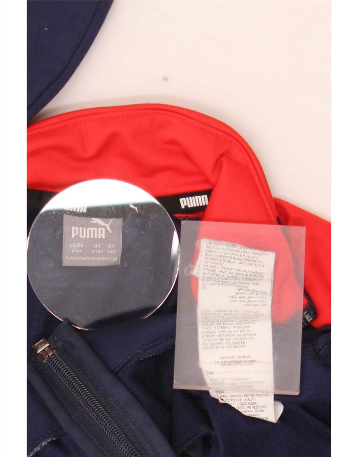 Jachetă de trening cu grafică Puma pentru băieți, 9-10 ani, albastru bleumarin