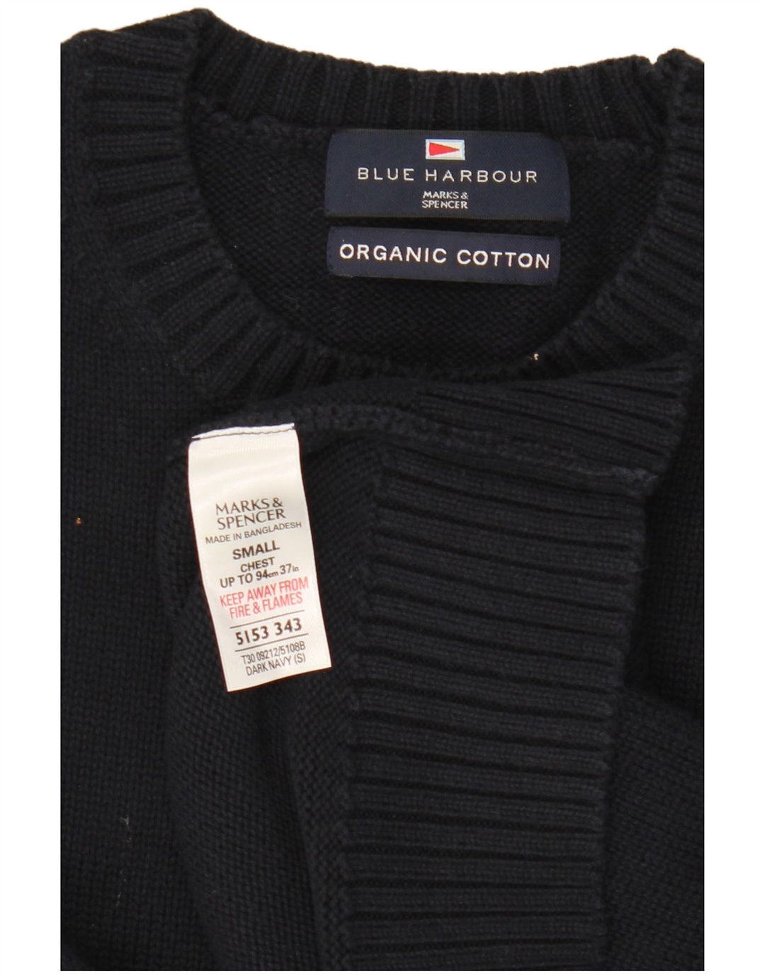 Pulover pentru bărbați Marks & Spencer, Blue Harbour, cu gât crew, mic, bleumarin