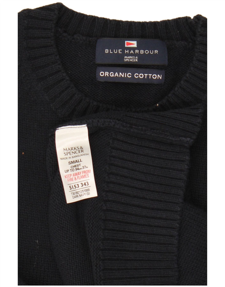 Pulover pentru bărbați Marks & Spencer, Blue Harbour, cu gât crew, mic, bleumarin