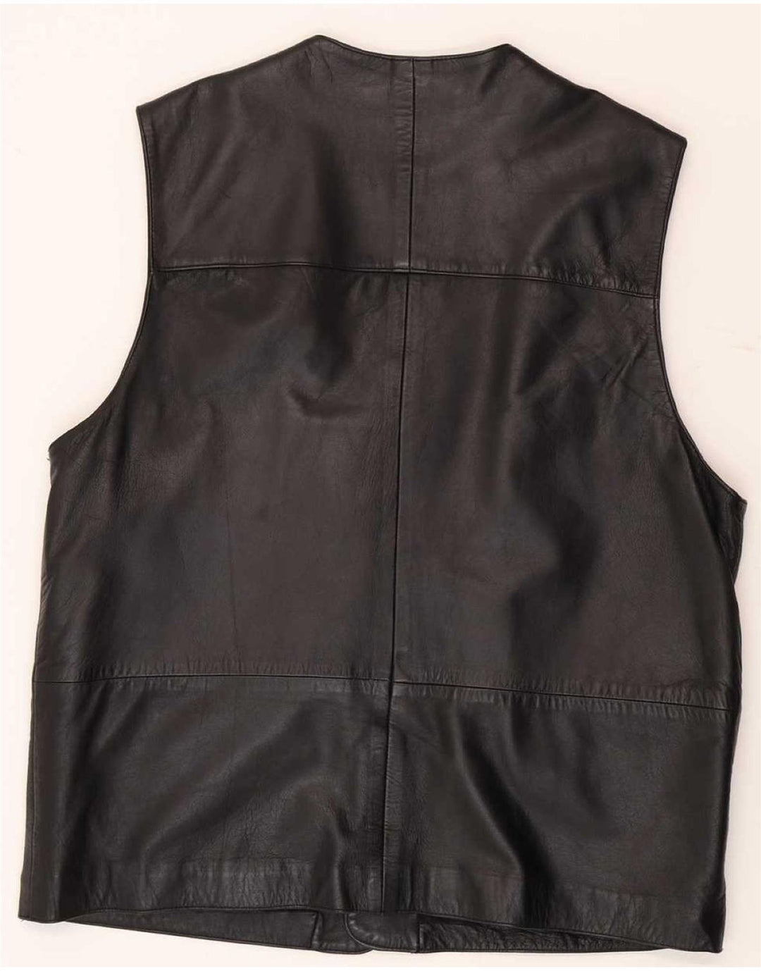Gilet din piele vintage pentru bărbați UK 38 Medium Black