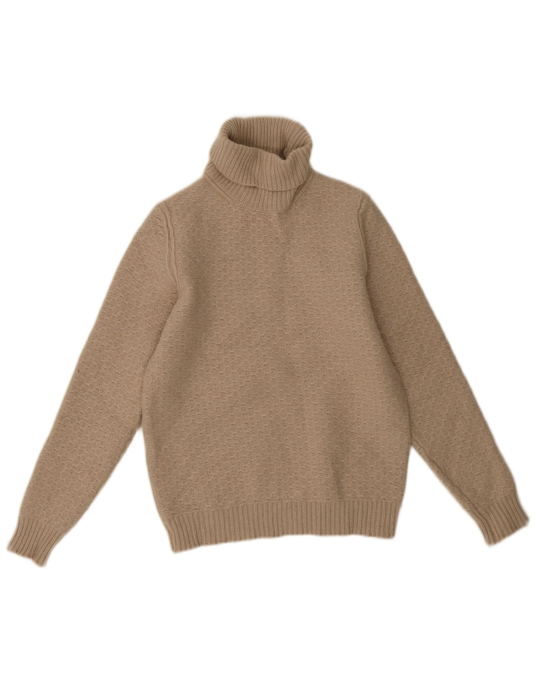 Massimo Dutti Pulover cu gât rulat pentru femei UK 14 Large Bej Geometric