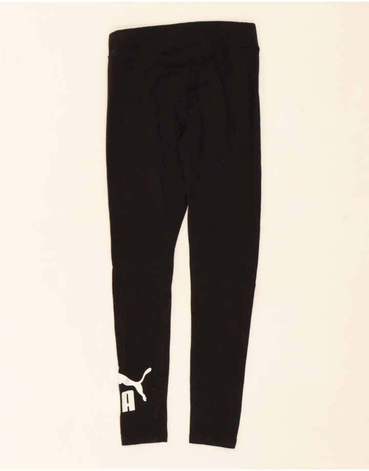 PUMA Womens Graphic Leggings UK 10 Small Black Cotton Vintage Puma and Second-Hand Puma from Messina Hembry 