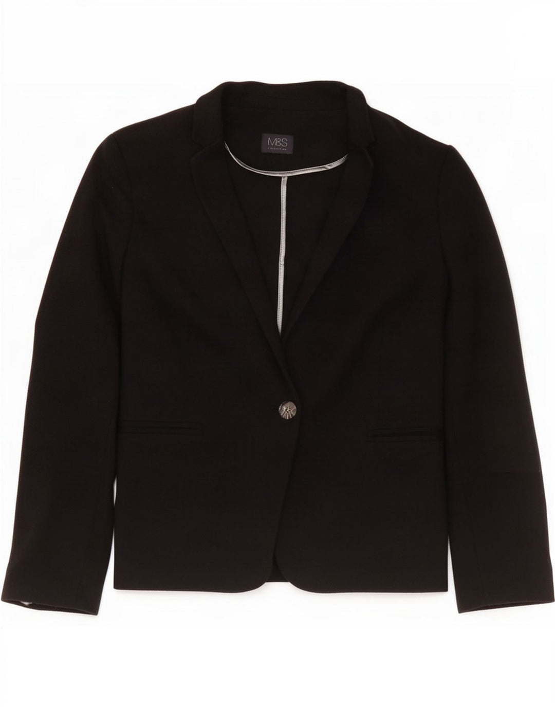 Marks & Spencer jachetă pentru femei cu 1 nasture, UK 16, mare, negru, bumbac