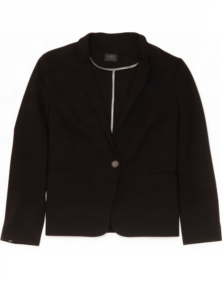 Marks & Spencer jachetă pentru femei cu 1 nasture, UK 16, mare, negru, bumbac