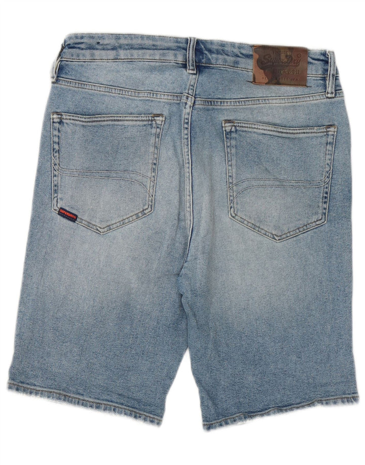 Pantaloni scurți din blugi pentru bărbați Superdry W32, bumbac albastru mediu