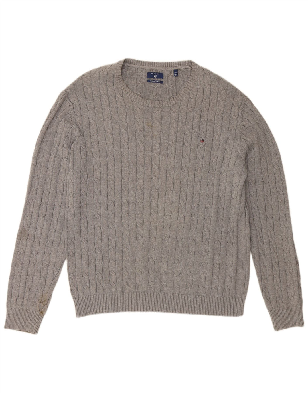 Pulover GANT pentru bărbați, cu gât roșu, bumbac gri 3XL