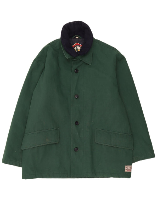 Pardesiu vintage pentru bărbați UK 38 Poliester verde mediu