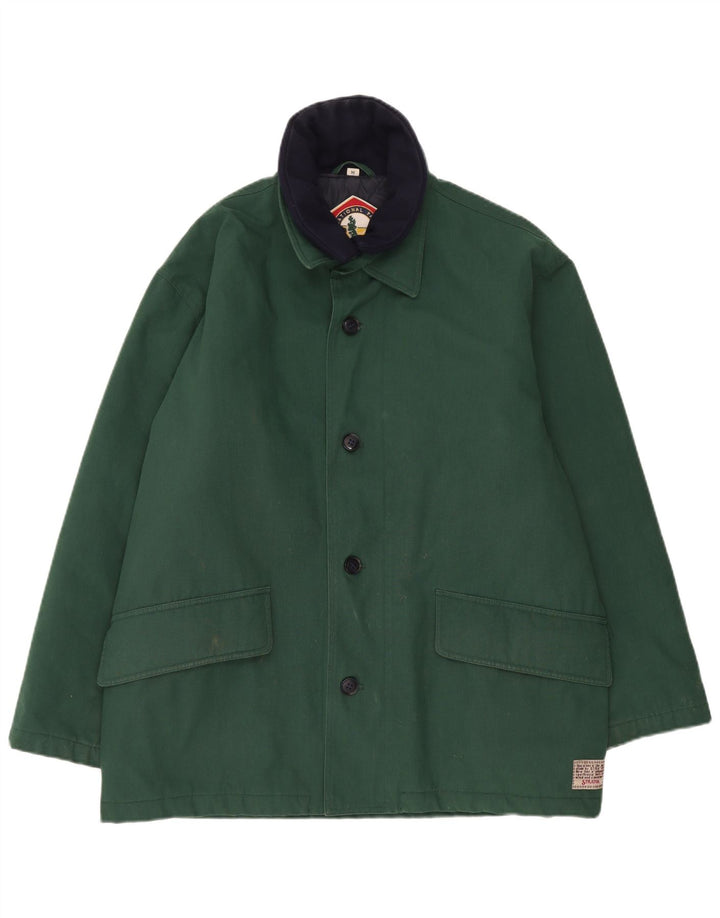 Pardesiu vintage pentru bărbați UK 38 Poliester verde mediu