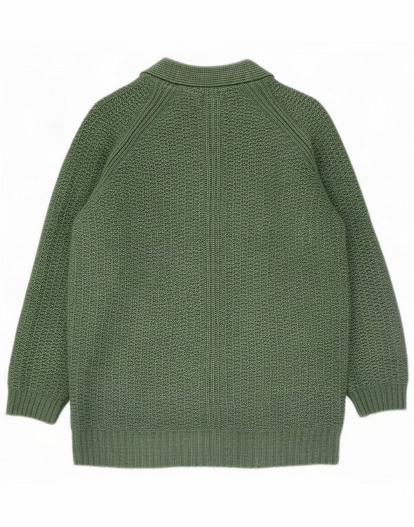 Fat Face Womens Open Cardigan Pulover UK 8 Small Green Acrylic