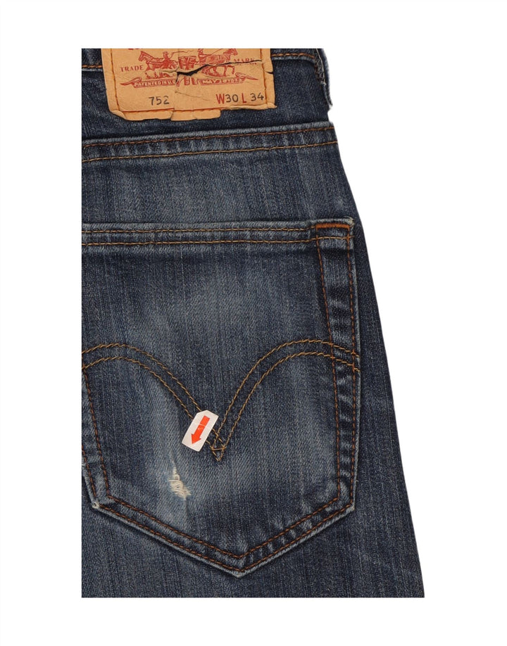 LEVI'S Mens 752 Straight Jeans W30 L29 Blue Cotton Vintage Levi's and Second-Hand Levi's from Messina Hembry 