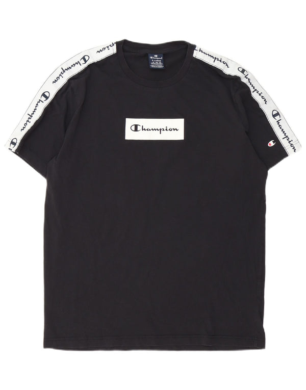 Champion Mens Graphic T-Shirt Top XL Black Colourblock