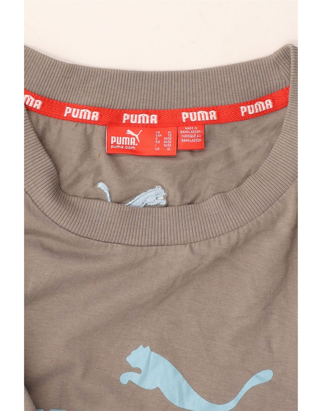 PUMA Mens Graphic T-Shirt Top XL Grey Cotton Vintage Puma and Second-Hand Puma from Messina Hembry 