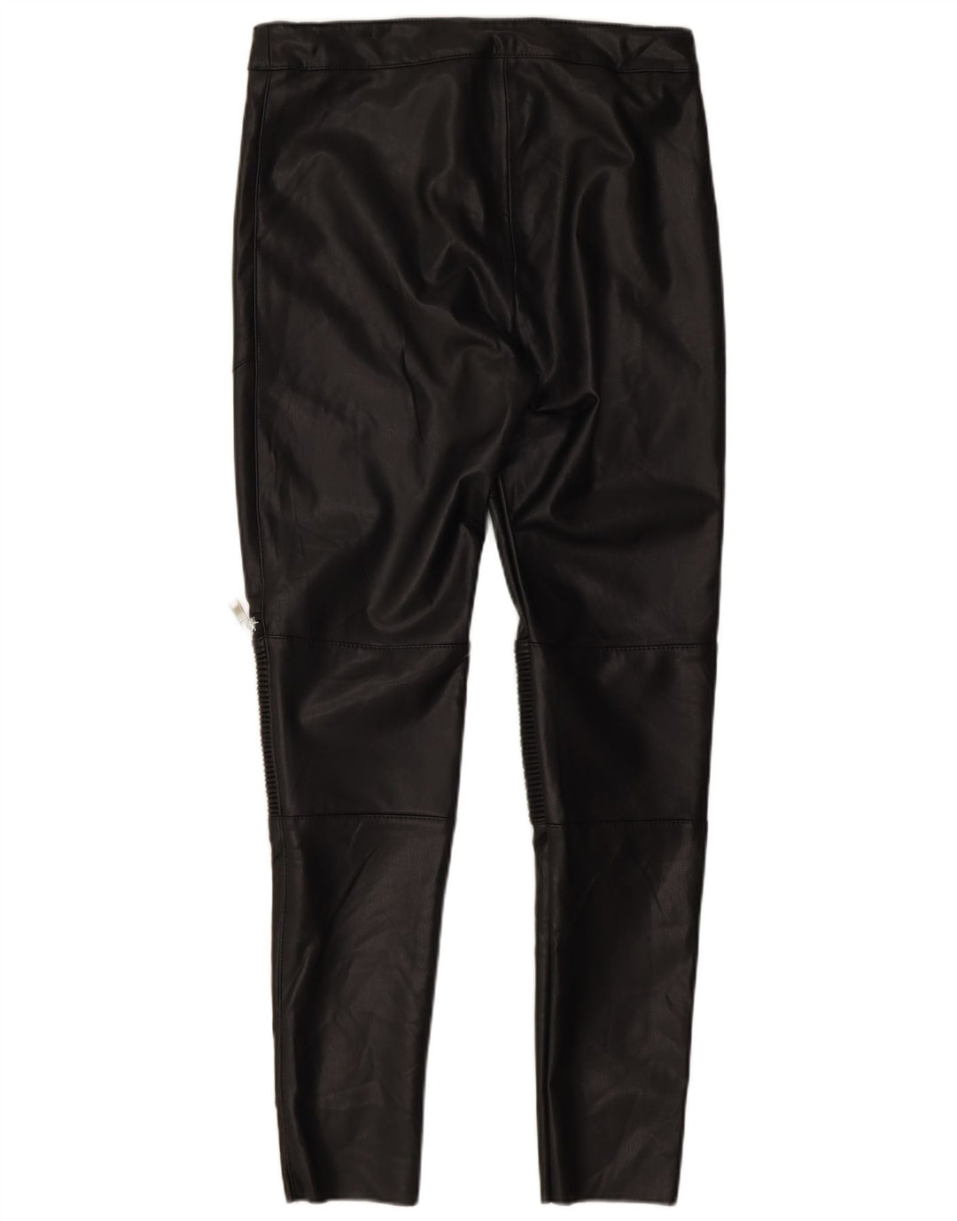 Pantaloni subțiri din piele artificială pentru femei Zara Mediu L28 L27 Poliester negru