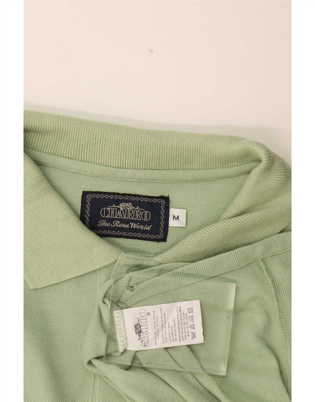 Tricou polo pentru bărbați Charro cu mânecă lungă, bumbac verde mediu