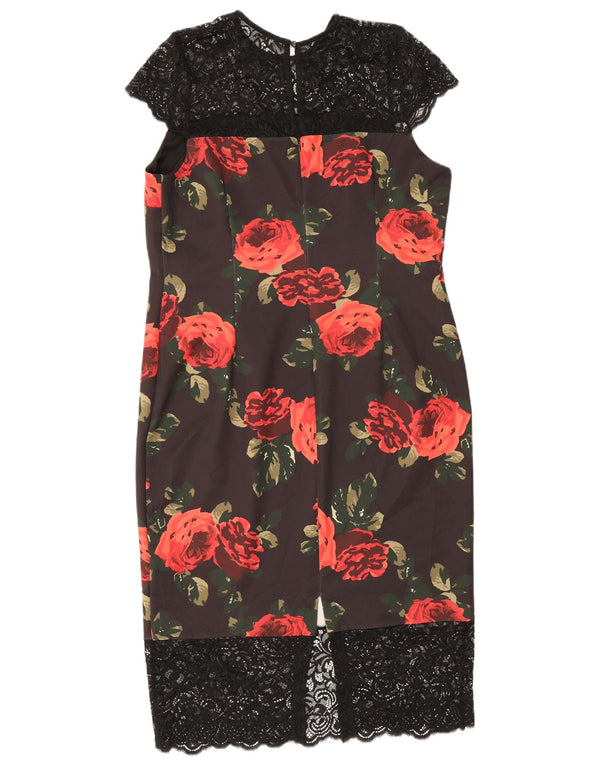 Rochie teacă pentru femei Marks & Spencer UK 18 XL Poliester floral negru