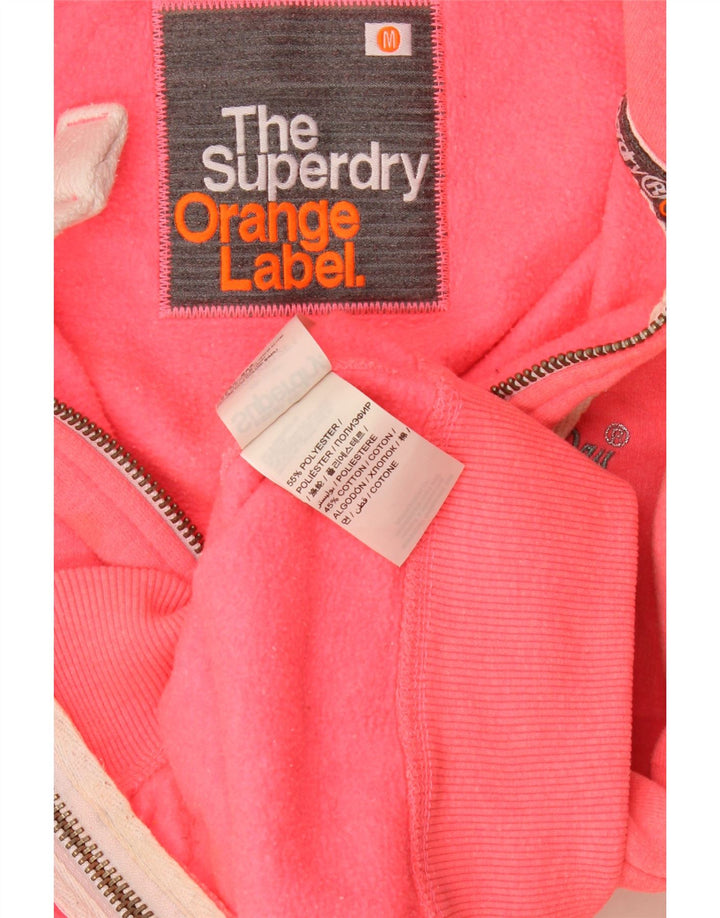 Pulover Superdry pentru femei, cu fermoar, poliester roz mediu