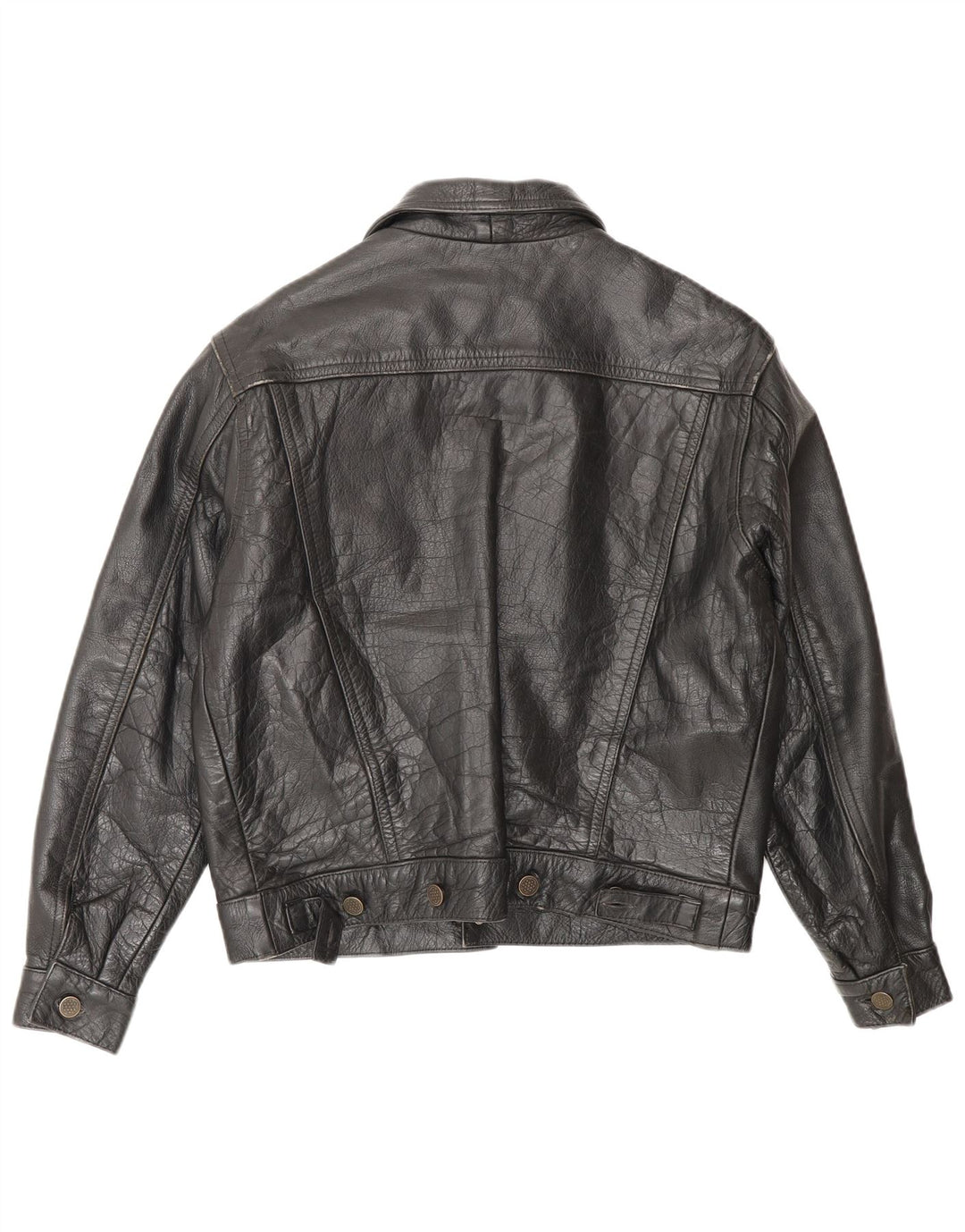 Geaca de piele vintage pentru femei IT 42 Medium Black Leather