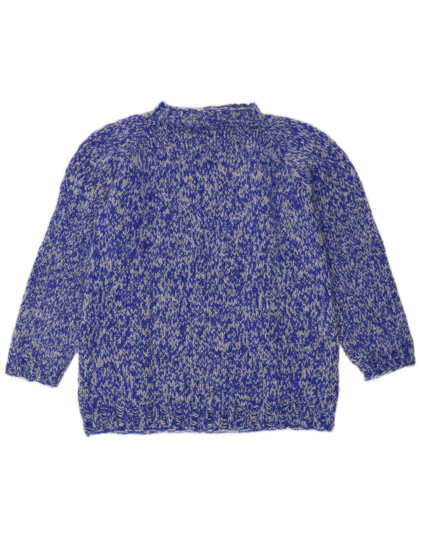 VINTAGE Pulover cu gât țestoasă pentru femei UK 14 Medium Blue Flecked