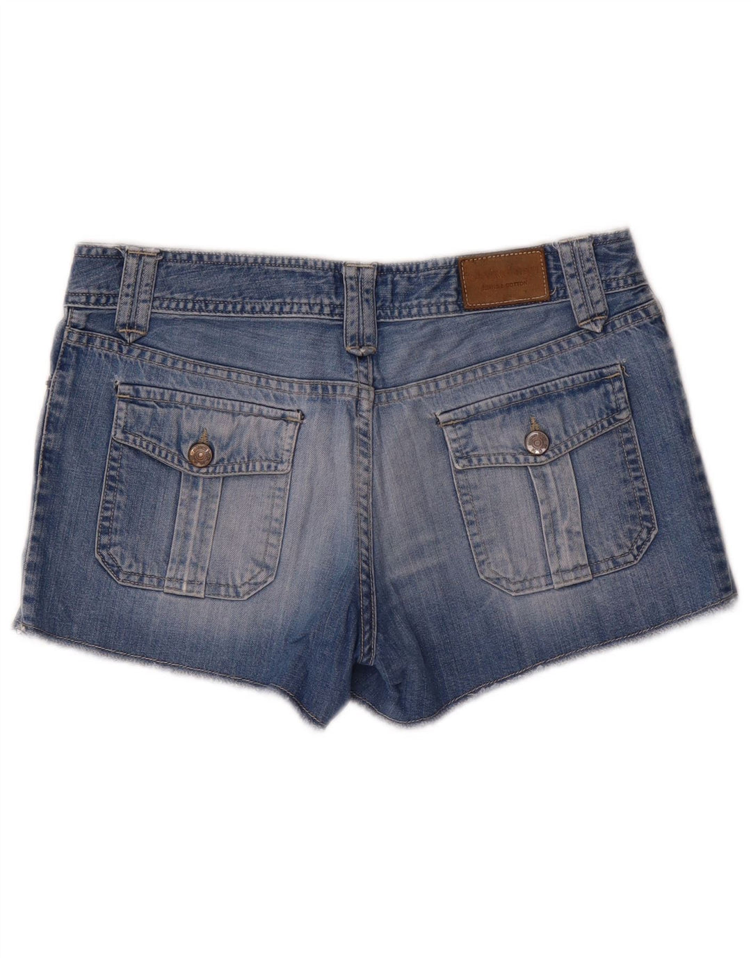 Pantaloni scurți din blugi Massimo Dutti pentru femei W30, bumbac albastru mediu