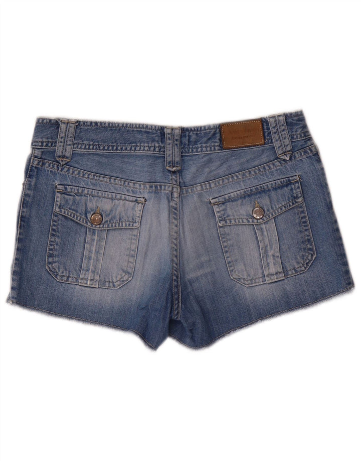 Pantaloni scurți din blugi Massimo Dutti pentru femei W30, bumbac albastru mediu