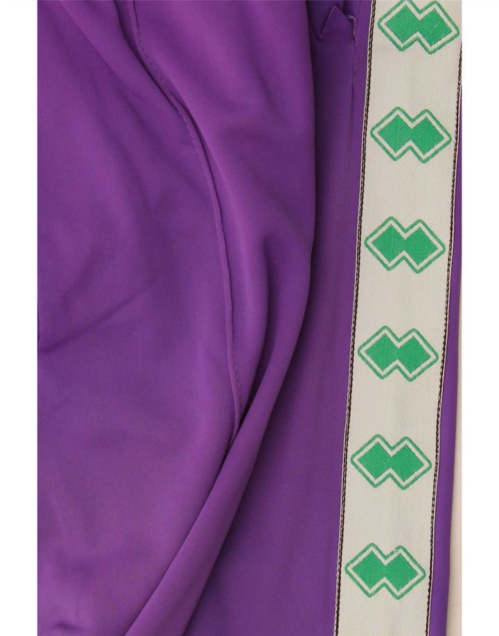 Pantaloni de trening vintage pentru bărbați cu grafică, mov mediu, bloc de culoare