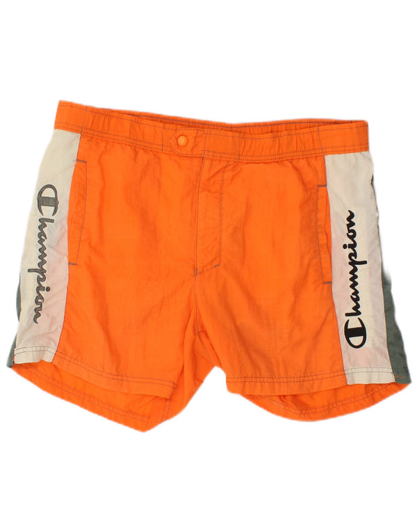 Pantaloni scurți de înot Champion pentru bărbați, portocaliu mediu, poliamidă color bloc