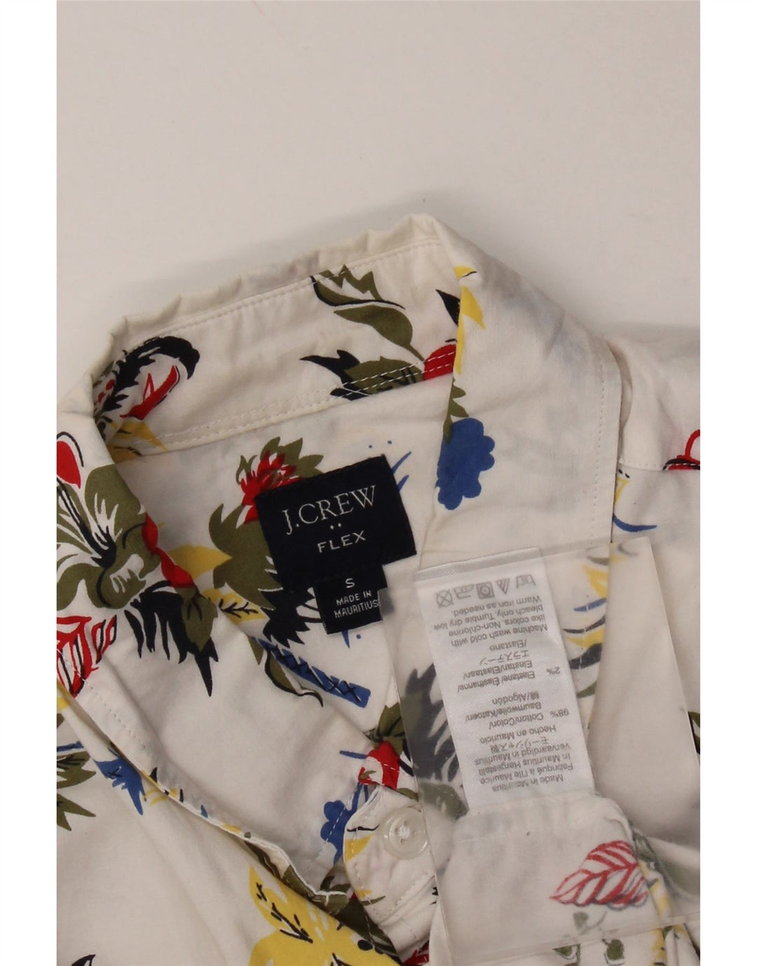 Cămașă cu mânecă scurtă pentru bărbați J. CREW, din bumbac, alb, floral