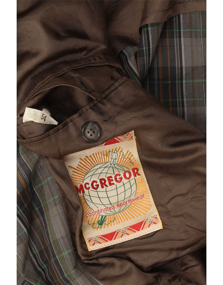 Jachetă pentru bărbați MC Gregor cu 2 nasturi EU 54 2XL, bumbac cu carouri gri