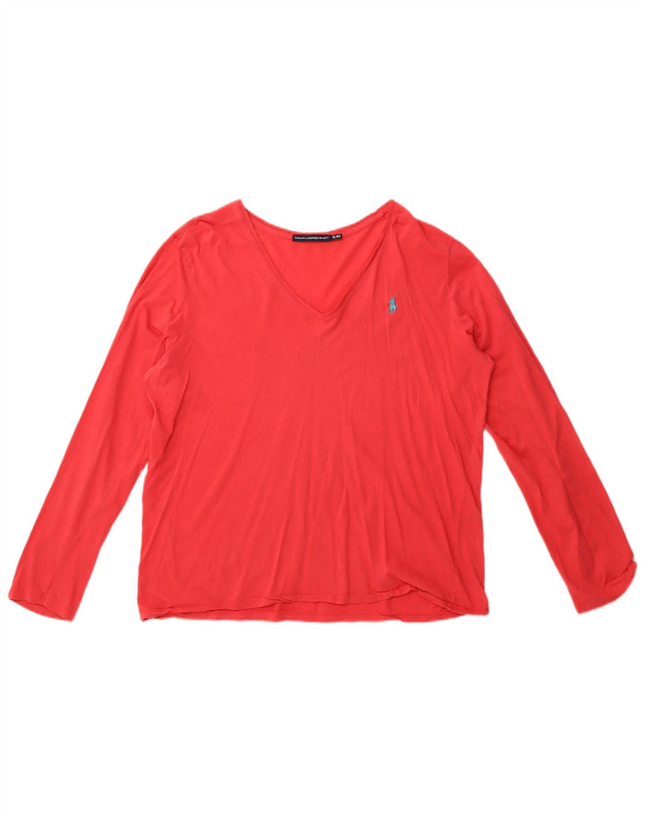 Top pentru femei Ralph Lauren cu mânecă lungă UK 18 XL roz