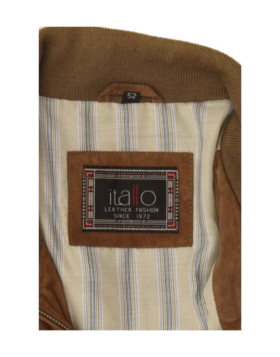 ITALLO Mens Suede Bomber Jacket IT 52 XL Brown Leather Vintage Itallo and Second-Hand Itallo from Messina Hembry 