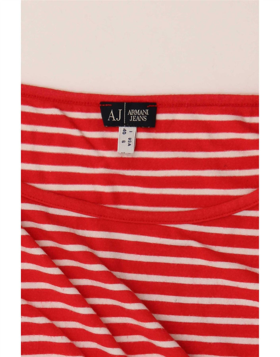 Armani Jeans Top pentru femei cu mâneci 3/4 UK 10 Small Red Striped