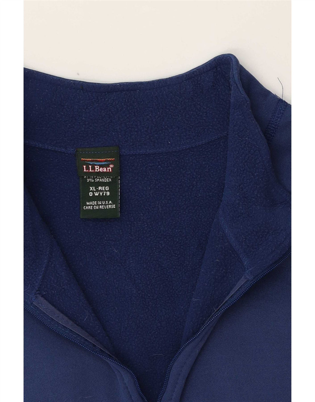 Hanorac pentru bărbați L.L.Bean, cu fermoar, cu gât, XL, poliester, albastru